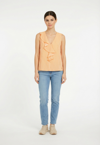 Debardeurs lola casademunt ls2615094 290 orange-ecru