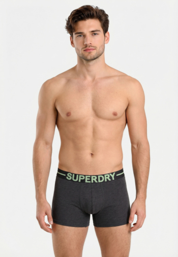 Calecons et slips superdry boxer triple pack k8r green marl mix