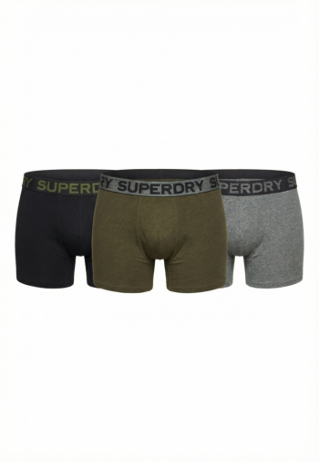 Calecons et slips superdry boxer triple pack k8u black/khaki/grey