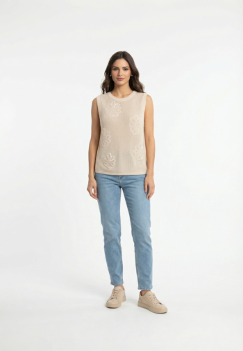 Pull leger only ivy birch cloud dancer pearls