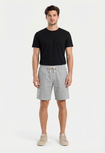 Shorts bermudas tommy jeans linen blend c1g dark night navy stripes