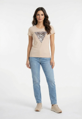 Tee shirt guess jeans zebra g1m5 pearl oyster