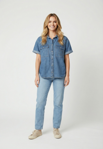 Chemisier manches courtes Le Temps Des Cerises liviane 3001  blue