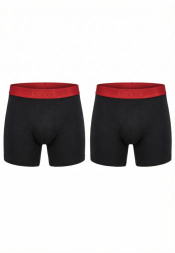 Calecons et slips levi's® twill wb boxer brief 2p 002 black/red