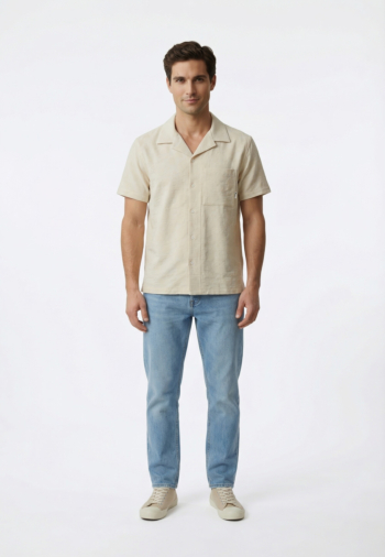 Chemise manches courtes faguo paiolive ecr00 ecru