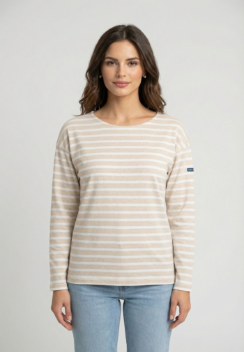 Tee shirt manches longues saint james minqu.drop ii naturel/neige