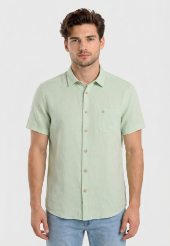 Chemise manches courtes Benson & Cherry lemarcourt anis