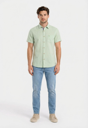 Chemise manches courtes Benson & Cherry lemarcourt anis