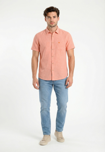 Chemise manches courtes Benson & Cherry lemarcourt orange