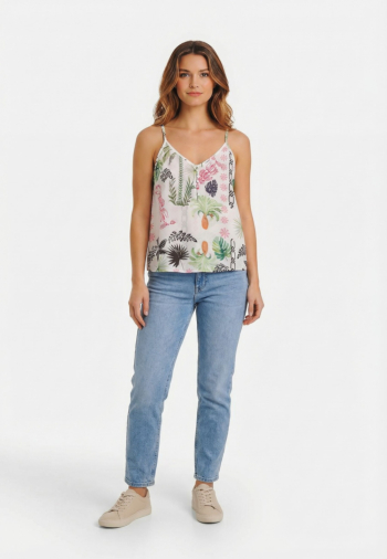 Debardeurs only llisa-hollie cloud dancer leaves