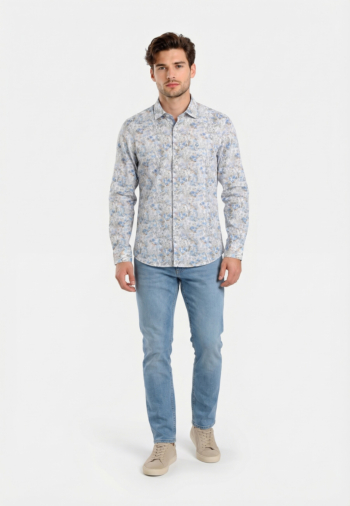 Chemise Benson & Cherry lado blanc-ciel