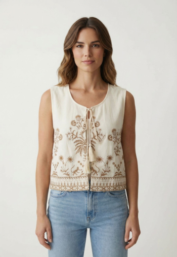 Gilets sans manche molly bracken la1907ee ecru/beige