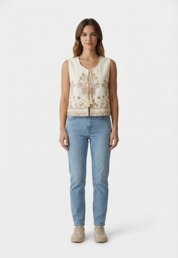 Gilets sans manche molly bracken la1907ee ecru/beige