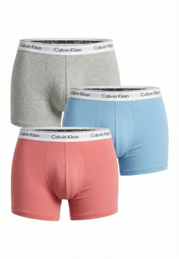 Calecons et slips calvin klein jeans trunk 3pk, tm6 tkm brilliant pink/gulf blue/grey heath