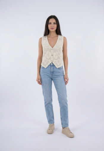 Gilets cardigans morgan 261-mneo ivoire