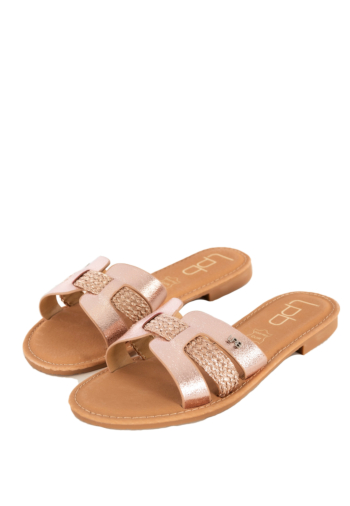 Sandales - nu-pieds lpb nahed rose metal