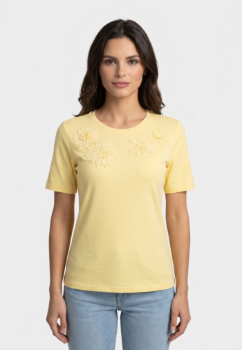 Tee shirt morgan 261-defi jaune pastel