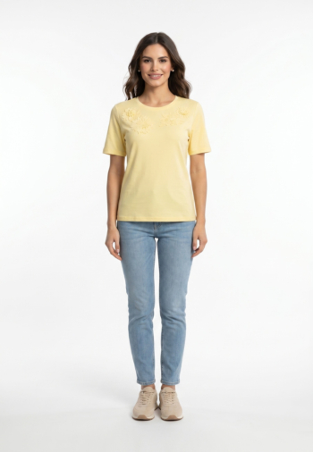 Tee shirt morgan 261-defi jaune pastel