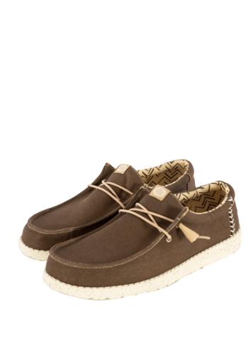 Chaussures bateau hey dude wally canvas 2ln teak brown