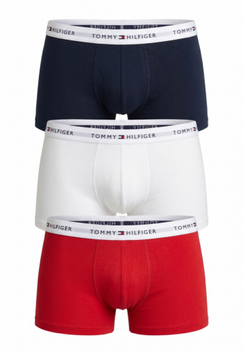 Calecons et slips tommy jeans 3p trunk 0xp primary red/white/desert sky