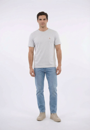 Tee shirt calvin klein jeans badge 30s jersey psx marble gray