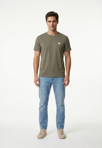Tee shirt calvin klein jeans badge 30s jersey ldy dusty olive