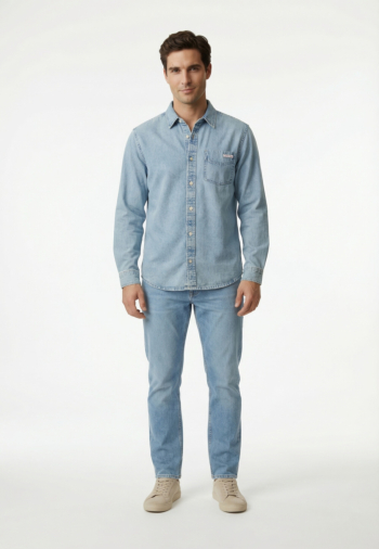 Chemise calvin klein jeans essential classic 3y7 pale blue stone