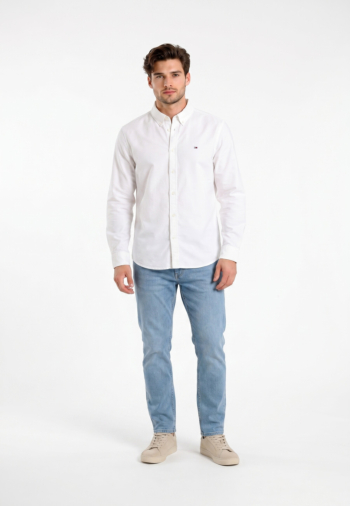 Chemise tommy jeans reg oxford ybl ecru