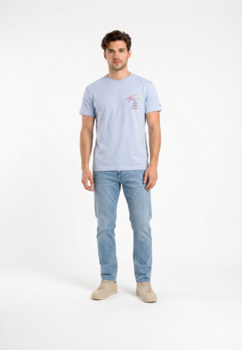 Tee shirt tommy jeans reg city sign c5r moonlight iris