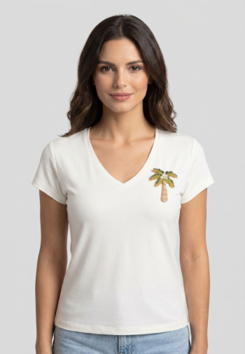 Tee shirt morgan 261-dpalm off white