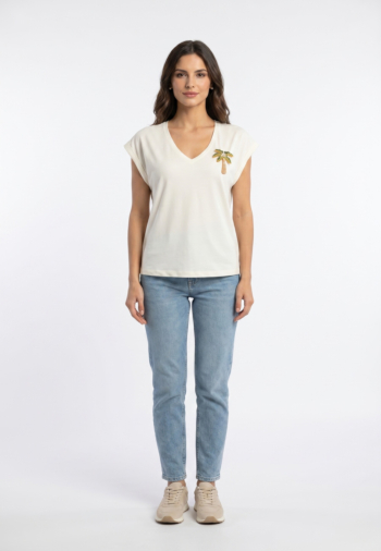 Tee shirt morgan 261-dpalm off white