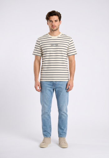Tee shirt calvin klein jeans 16s stripe easy yas tofu