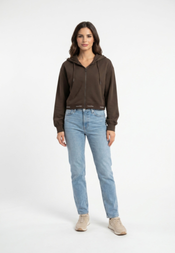 Sweat calvin klein jeans terry logo waist to2 dark coffee