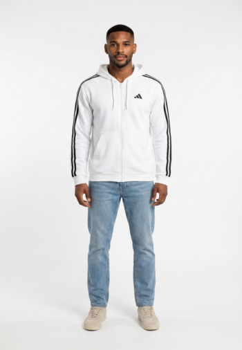 Blousons et vestes adidas sportswear m 3s fl fz hd blanc/noir