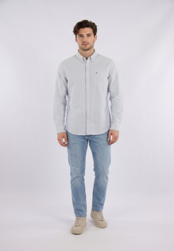 Chemise tommy jeans reg stripe oxford c63 providence blue stripe