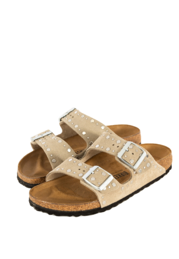 Sandales - nu-pieds birkenstock arizona rivets narrow taupe