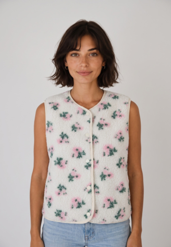 Blousons et vestes only thea teddy aop cloud dancer pink flower