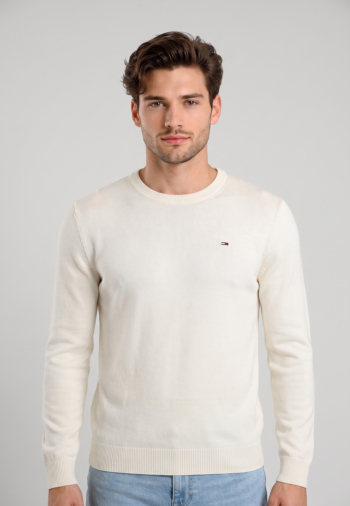 Sweat tommy jeans slim ess light s ybh ancient white