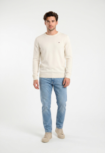 Sweat tommy jeans slim ess light s ybh ancient white