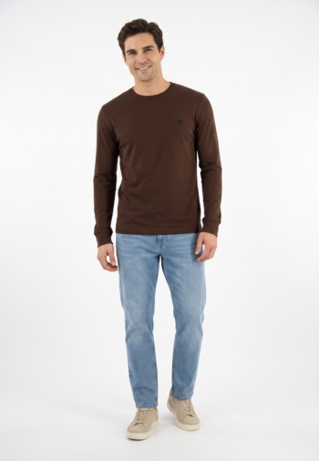 Tee shirt manches longues timberland dunstan river tree embroidered ajd1 chicory coffee
