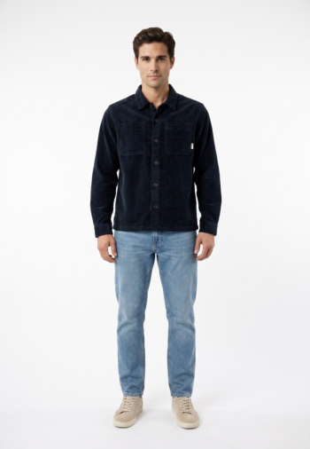 Chemise faguo clemont nav77 medium denim