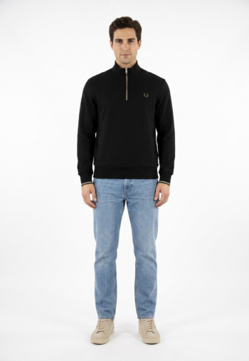 Sweat fred perry half zip w54 blk/ecr/lrlwgren