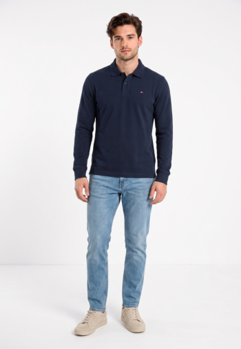 Polos manches longues tommy jeans reg essential po c1g dark blue