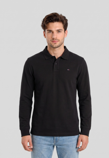 Polos manches longues tommy jeans reg essential po bds black