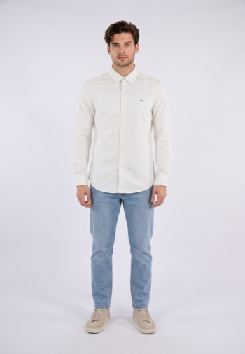 Chemise tommy jeans slim oxford ybl ecru
