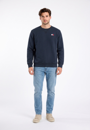Sweat tommy jeans badge crew c1g dark blue