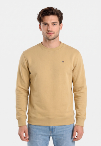 Sweat tommy jeans reg s flag crew aca sandy beige