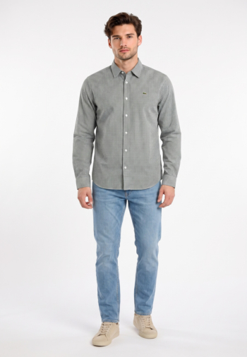 Chemise lacoste ch8857 7pl varech fonce/blanc