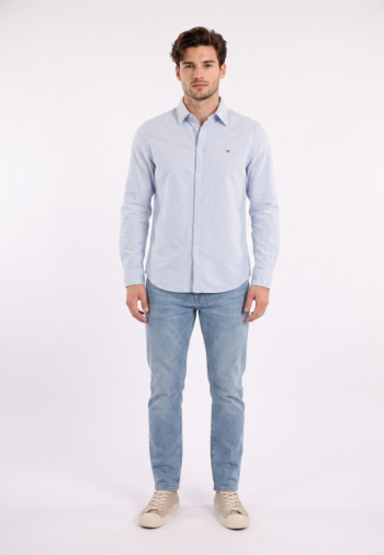 Chemise tommy jeans slim oxford c3y blue note