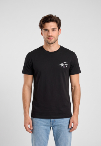 Tee shirt tommy jeans slim signature c bds black